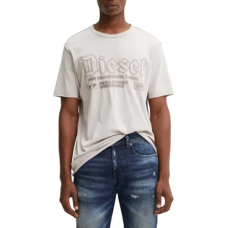 DIESEL T-Rawjust Tonal Embroidered Faded T-Shirt-1