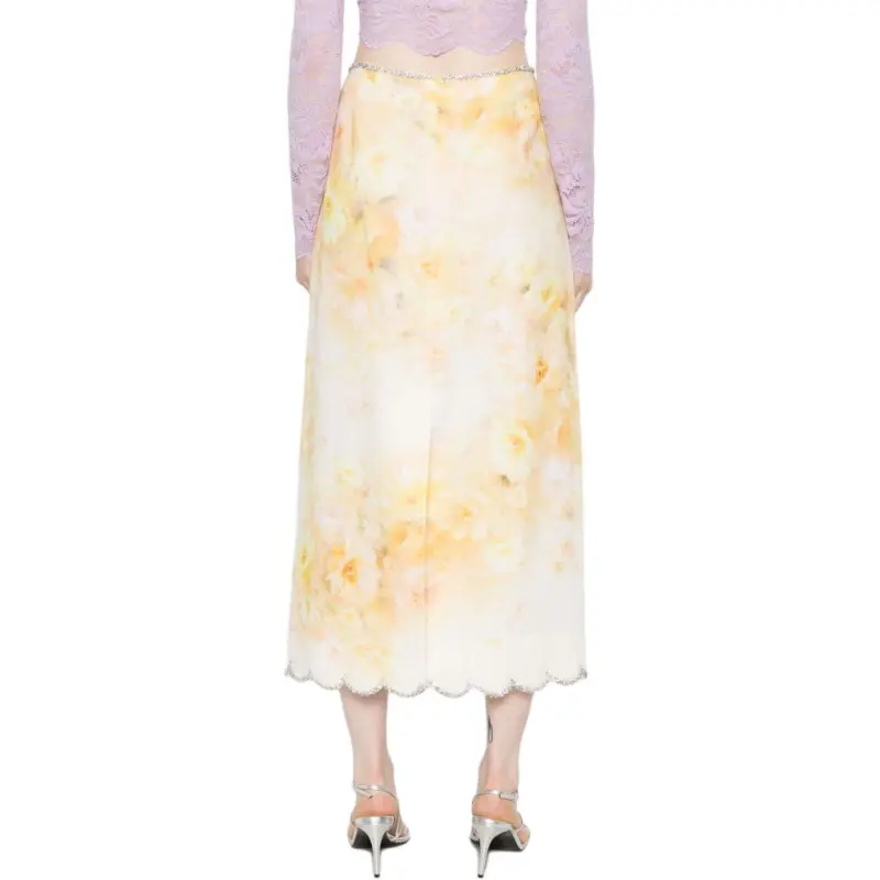Zimmermann Crush Scalloped Midi Skirt-2