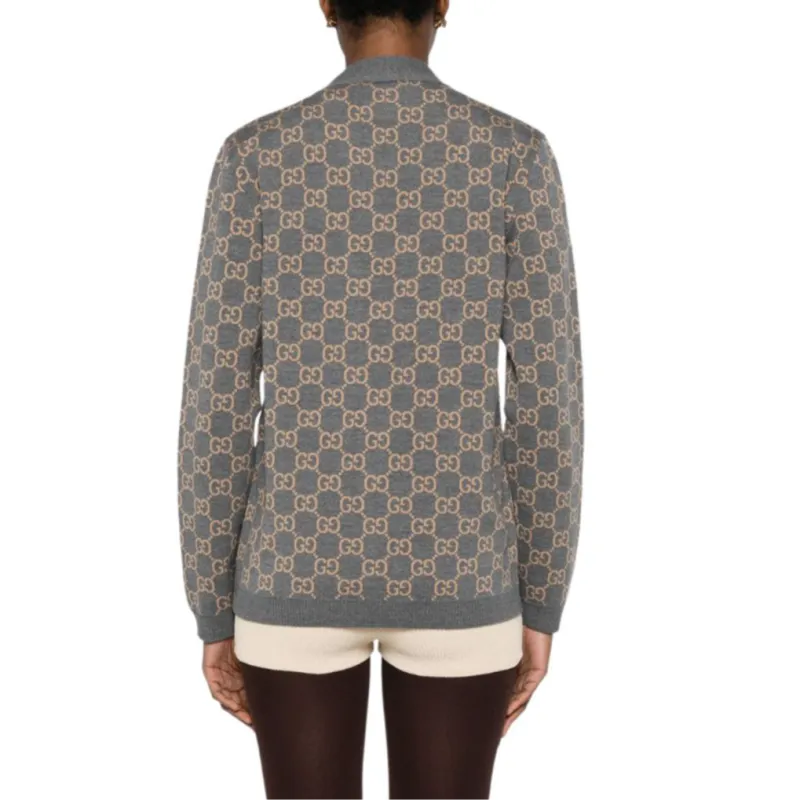 GUCCI Reversible Gg Jacquard Button-Up Cardigan-3