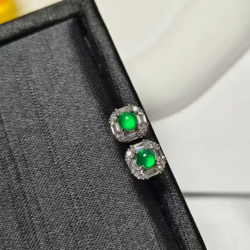 Gifts Chalcedony Stud Earrings Unisex-5