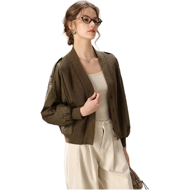 FENHONGMALI Puffer Jacket Women's Olive Green-2