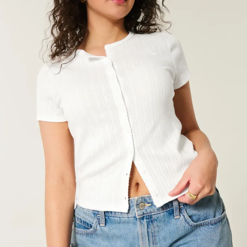 Hollister T Shirt Women's White-2