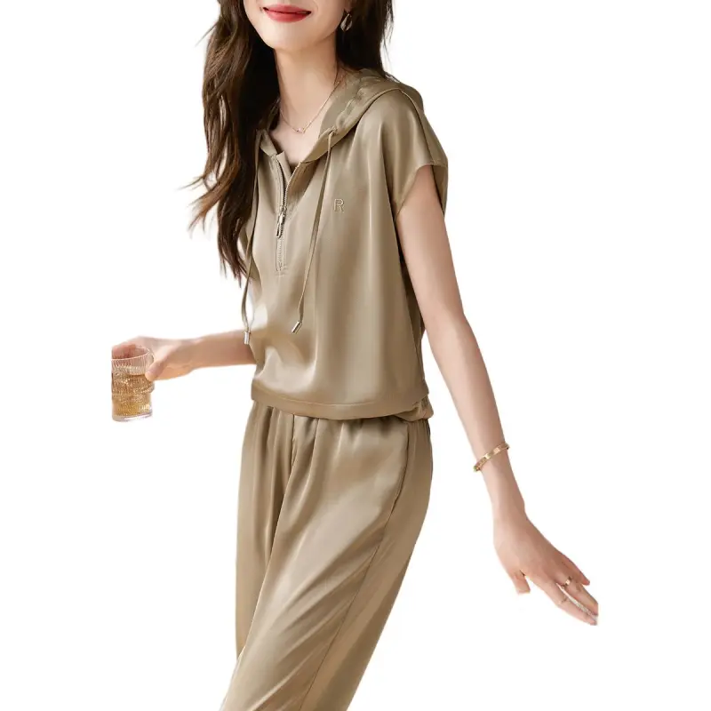 Mo Han Yi Mei Casual Suit Women's Khaki-3