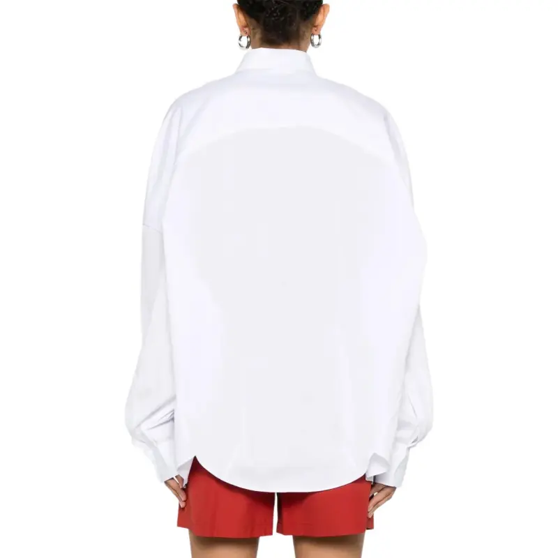 DRIES VAN NOTEN Oversized Button Up Shirt White-1