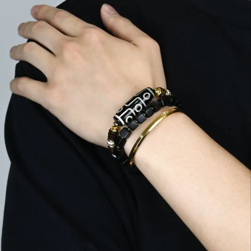 DRAGON LI Carved Cow Bone Bracelets Unisex-3