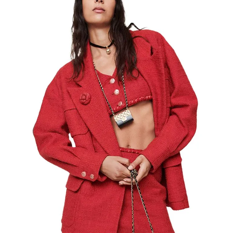 CHANEL SS22 Jackets Coats Women's Red-2