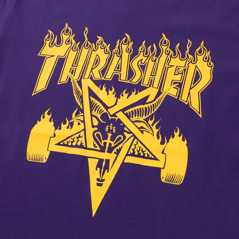 Thrasher FW22 T Shirt Japan Version Unisex Purple-3