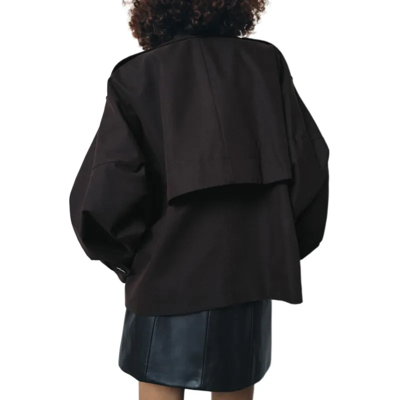 ZARA ZW Series Trench Coat Women's Chocolate-3