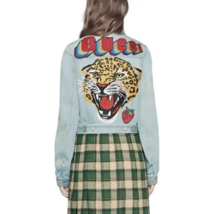 GUCCI Denim Jackets Women's Light Blue-2