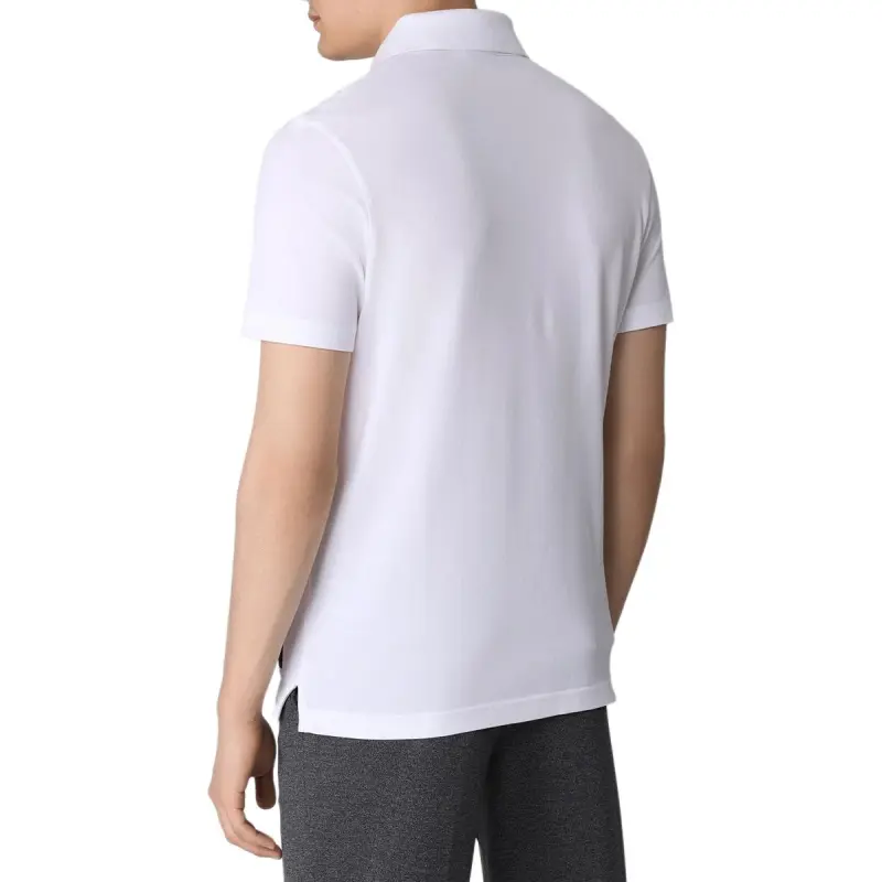HUGO BOSS x NFL Collaboration Cotton Polo Shirt With Metallic Print Polo Shirt Men's White-2