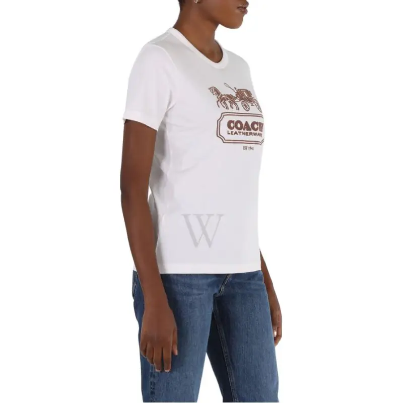 COACH T Shirts Women's White-3