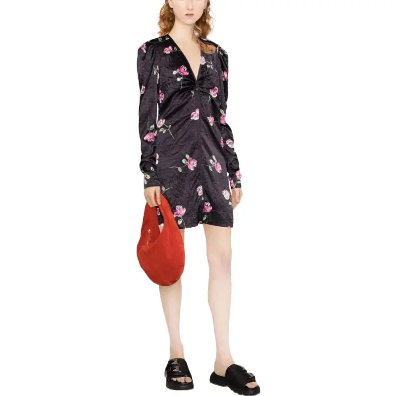 GANNI Floral Printed Mini Dress-2