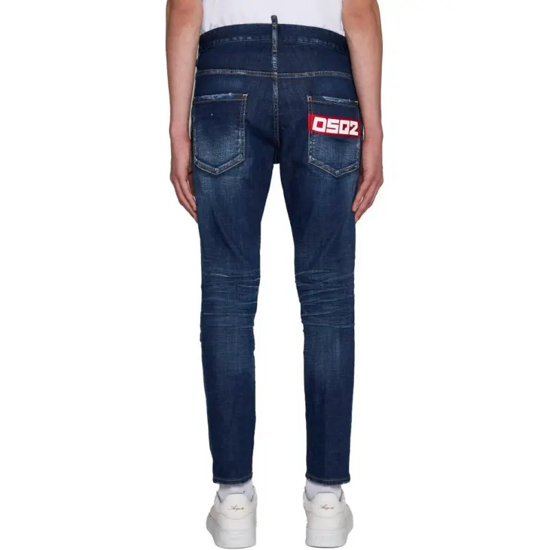 Dsquared2 Logo Patch Straight Leg Jeans-3