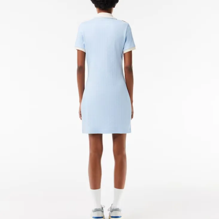 LACOSTE Short-Sleeved Dresses Women's WB5/light Blue-3
