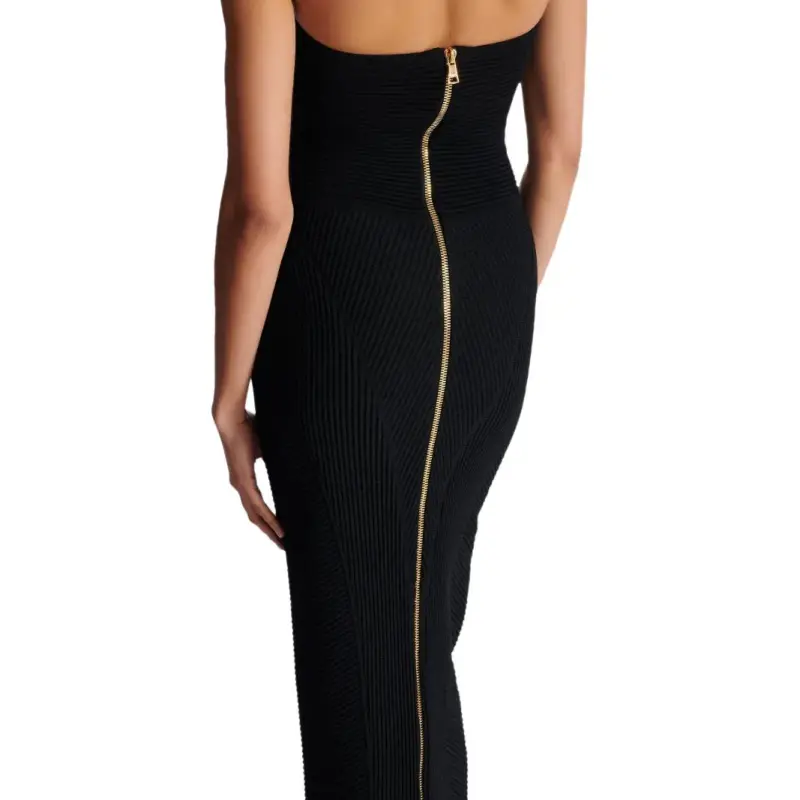 BALMAIN SS25 Sleeveless Dress Women's Black-4