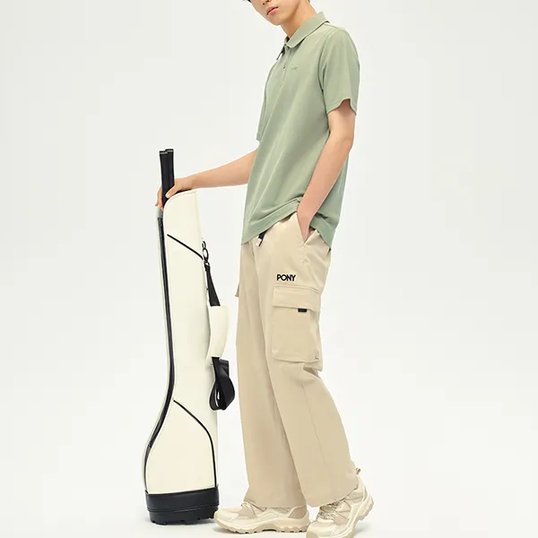 PONY Polo Shirt Men's Gray Green-4