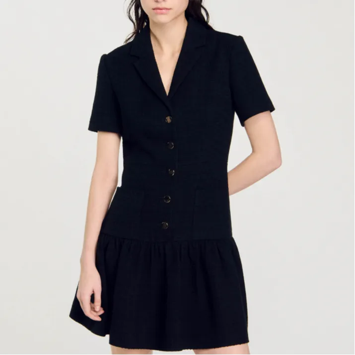 Sandro Peplum Tweed Minidress-2