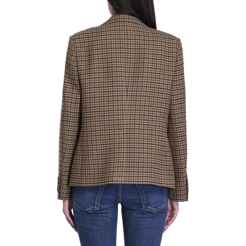 CELINE Single Breasted Checked Jacket-1