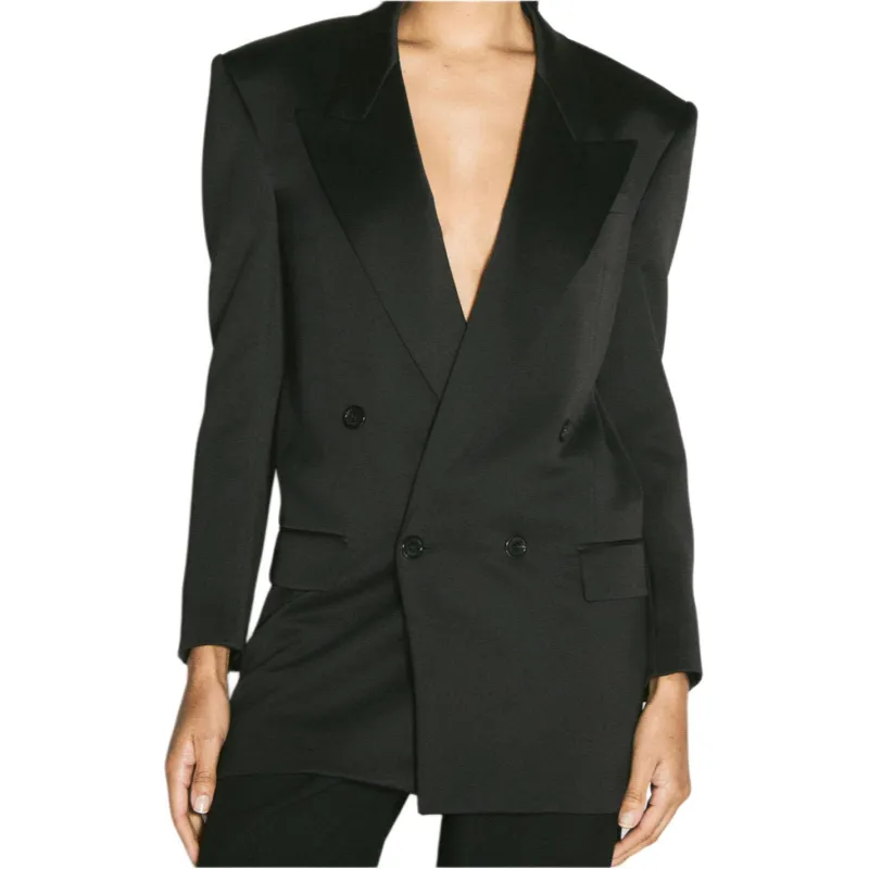 SAINT LAURENT Double Breasted Long Sleeved Jacket-3