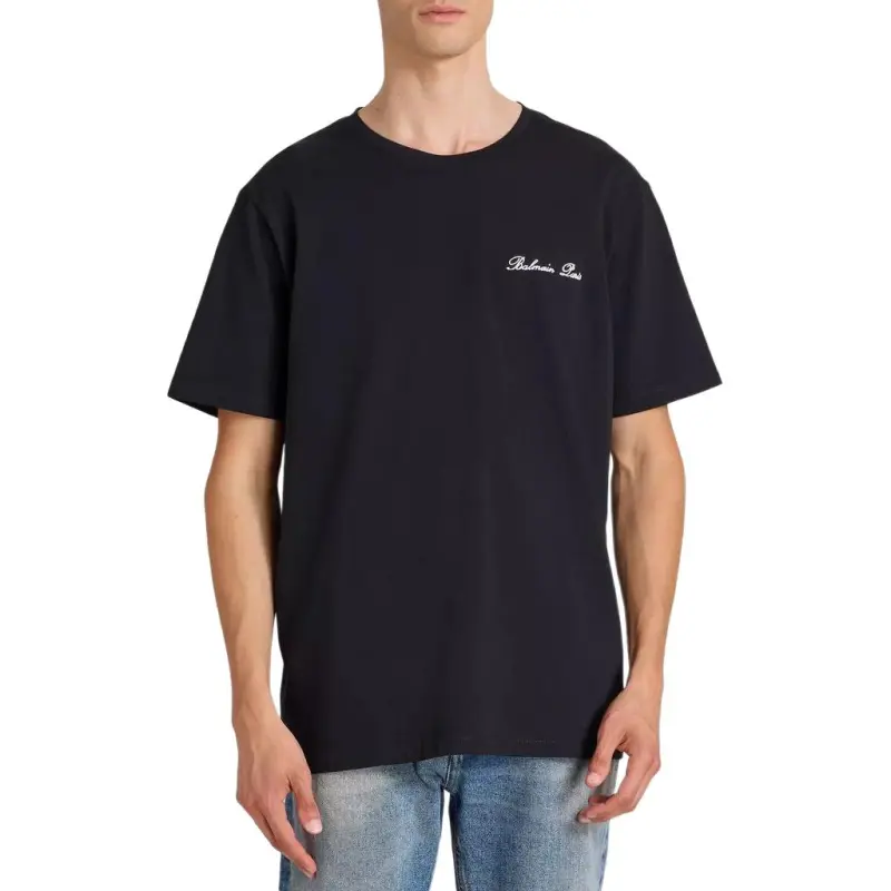 BALMAIN Logo embroidered Cotton T shirt-2