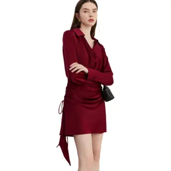 DPLAY Long Sleeved Dress Women's Angora Red