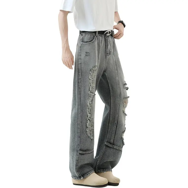 MGXEK Jeans Unisex Blue Gray-2