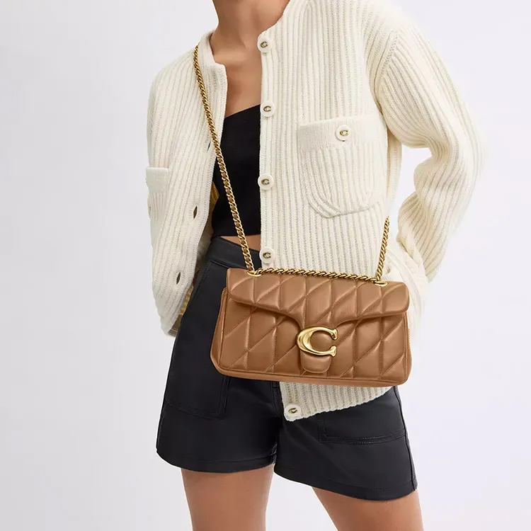 COACH Tabby Nappa Leather Crossbody Bag, Shoulder Bag Medium Size Women's Honey Brown-3