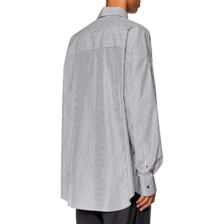DIESEL Logo Embroidered Striped Shirt-4