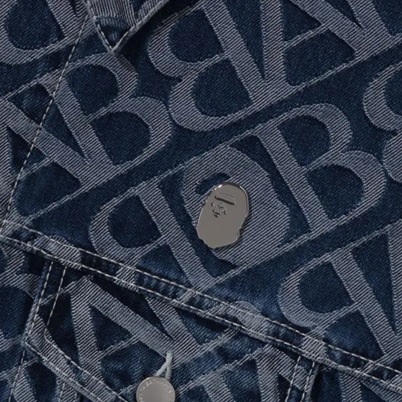Bape Denim Monogram Metal One Point Jacket-3