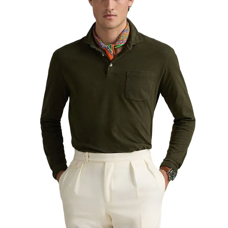 Polo Ralph Lauren SS25 Polo Shirt Men's Brown Green-1