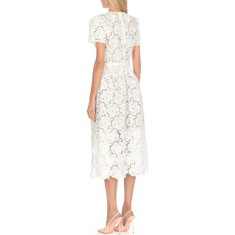 Self portrait Floral Lace Midi Dress-4