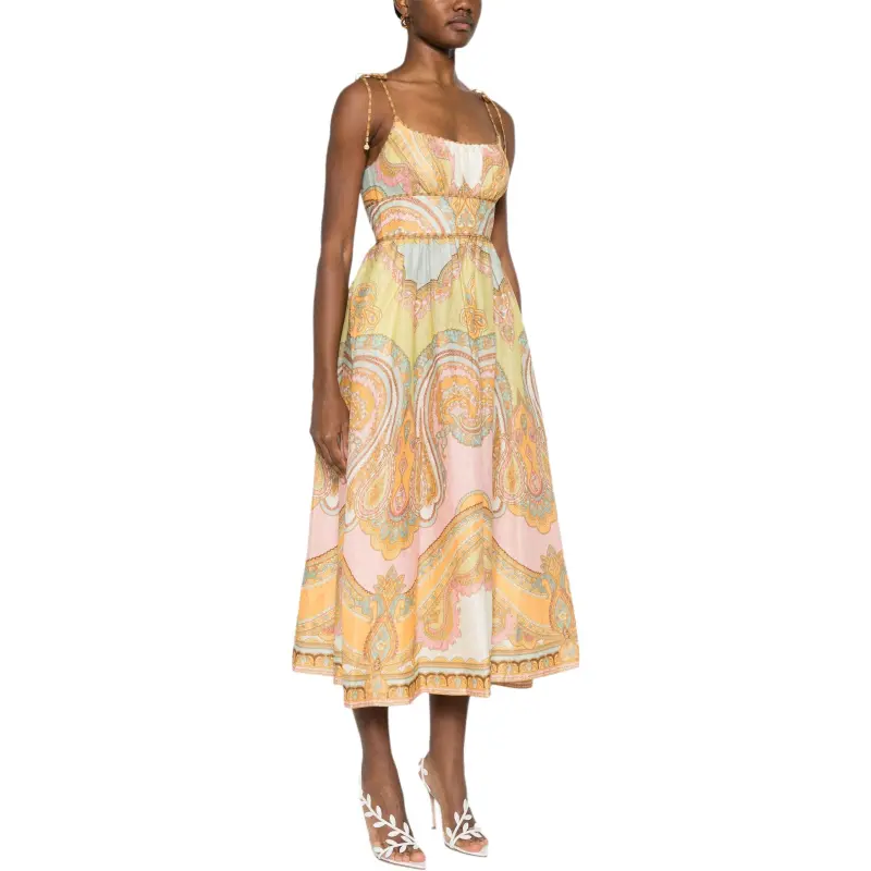 Zimmermann Maxine Picnic Spaghetti Strap Midi Dress-3