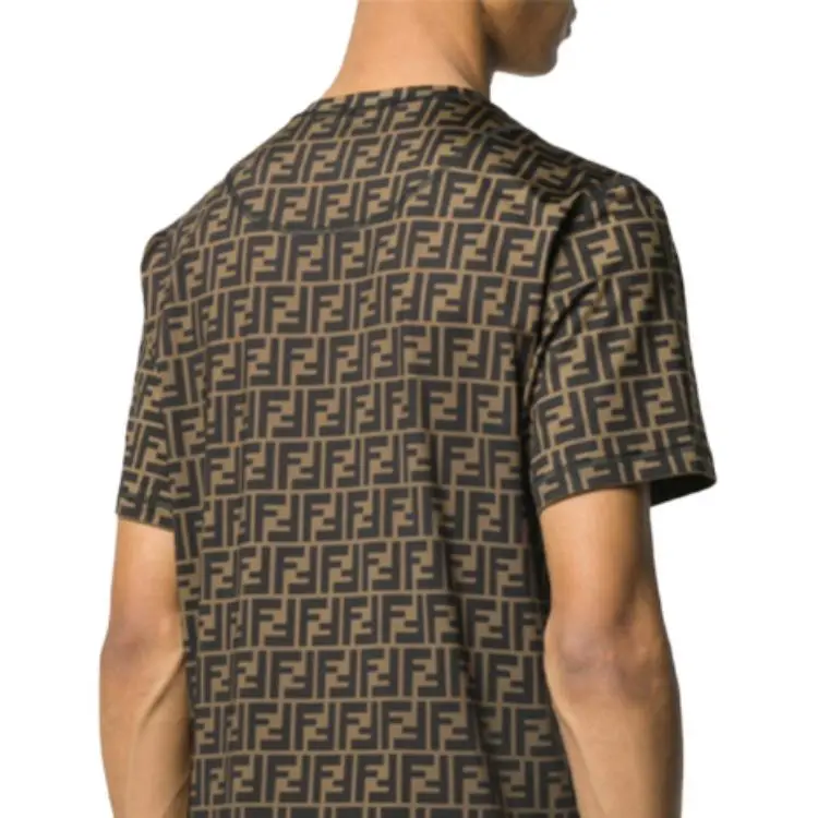 FENDI T-Shirts Men Brown-4