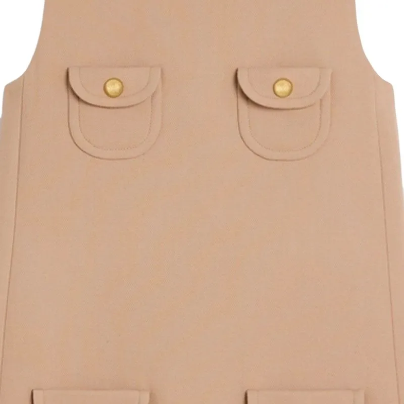 CELINE Trapeze Mini Dress In Wool Sablé-4