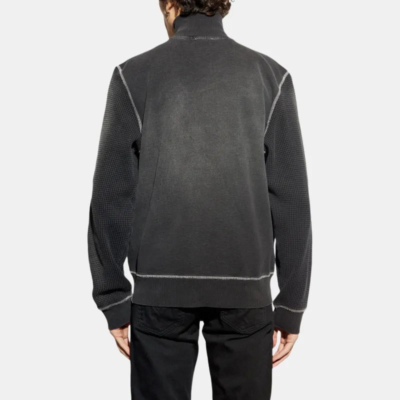 DIESEL S Wafy Zip Faded Effect Sweatshirt-3