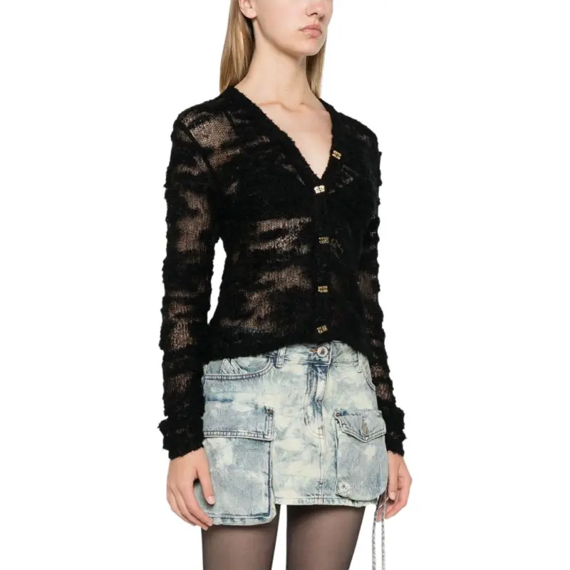 GANNI V Neck Knitted Cardigan-3