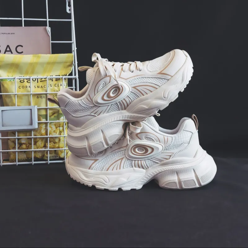 Warrior Height Increasing Wear Resistant Slip Resistant Low Top Chunky Sneakers Women's-8