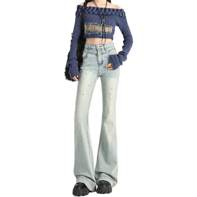 YINLEI Jeans Women's Light Blue-4