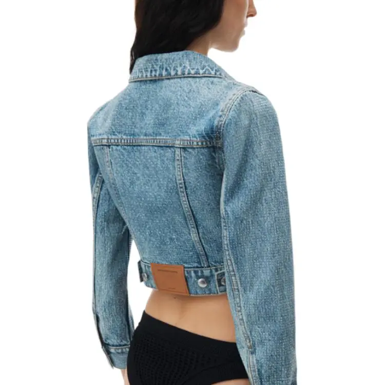 Alexander Wang Button Up Cropped Denim Jacket-3