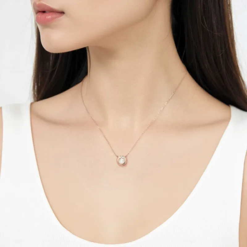 TIFFANY & CO. T Necklaces Women's Rose Gold-2