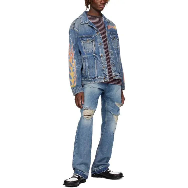 WE11DONE Denim Jackets Unisex Blue-2