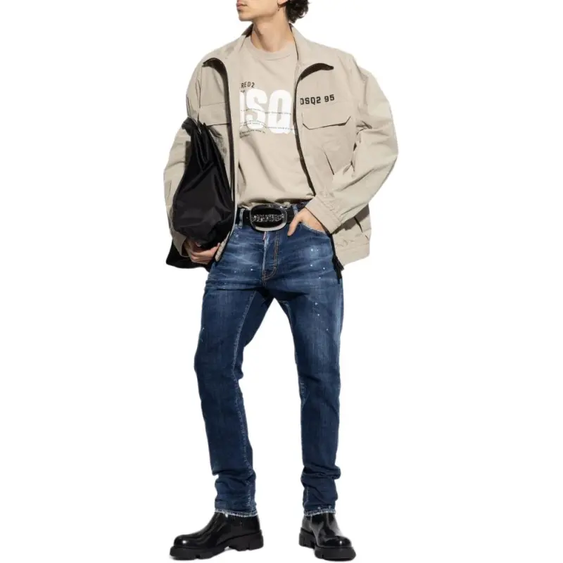 DSQUARED 2 Logo Printed Zipped Bomber Jacket-2