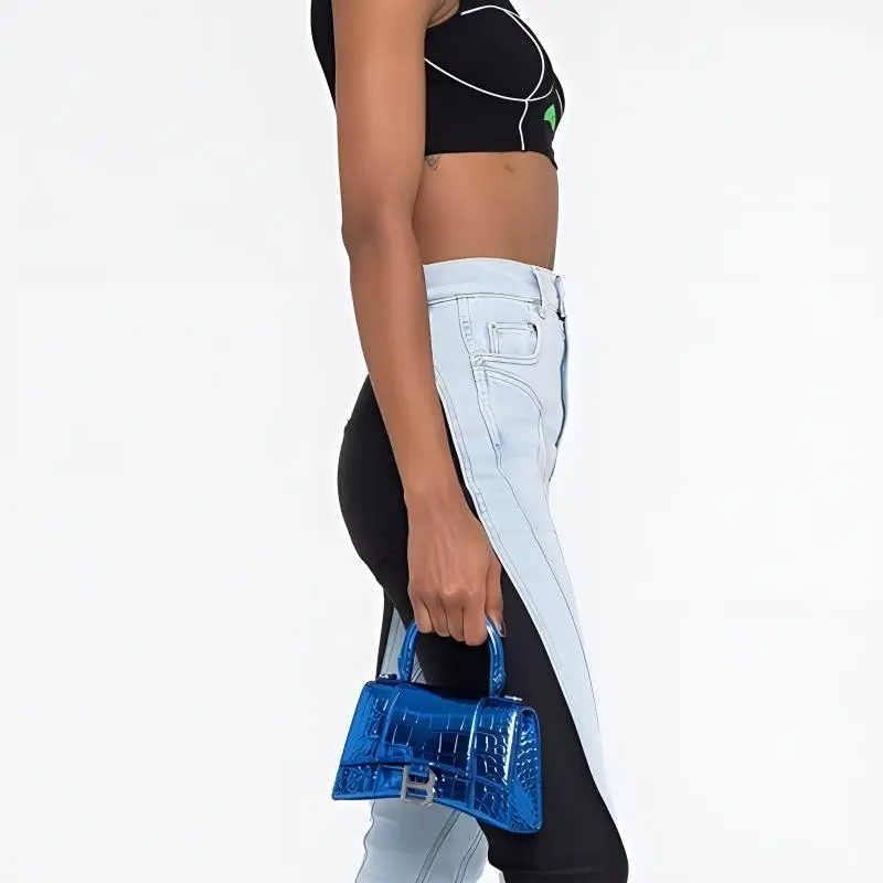 Balenciaga Hourglass Calfskin Handbag Shoulder Bag Crossbody Bag Women's Blue-8