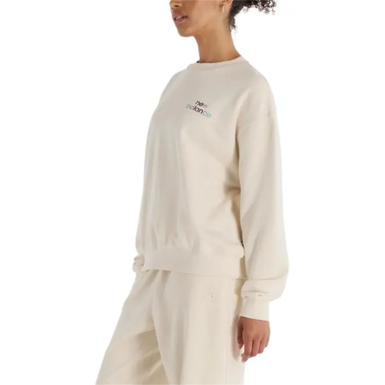 New Balance French Terry FW24 Sweatshirt Women's Ecru-2