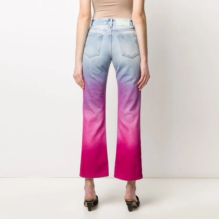 OFF-WHITE Jeans Women's Blue Pink Gradient-2