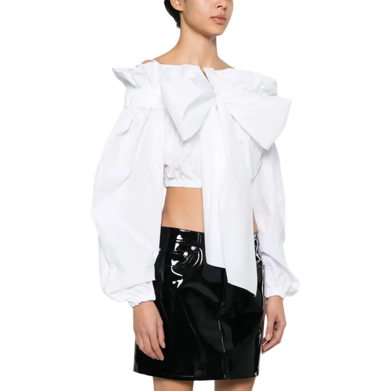 Patou Bow-Detailed Cropped Poplin Top-3
