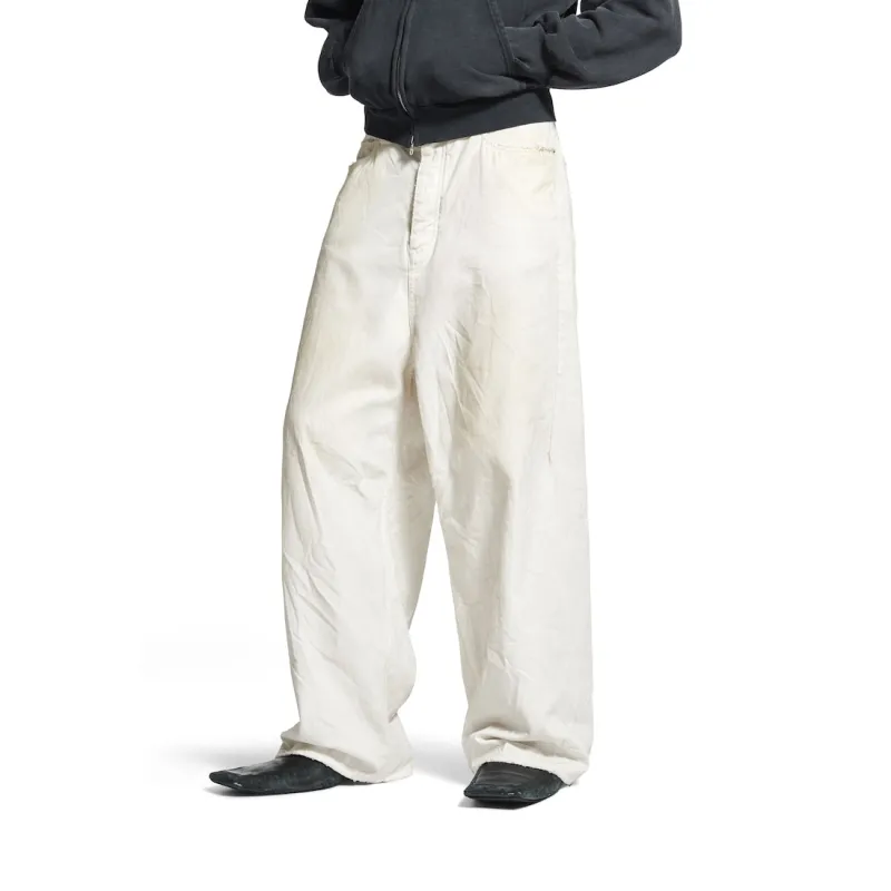 Balenciaga Casual Pants Loose Fit Men's White-5
