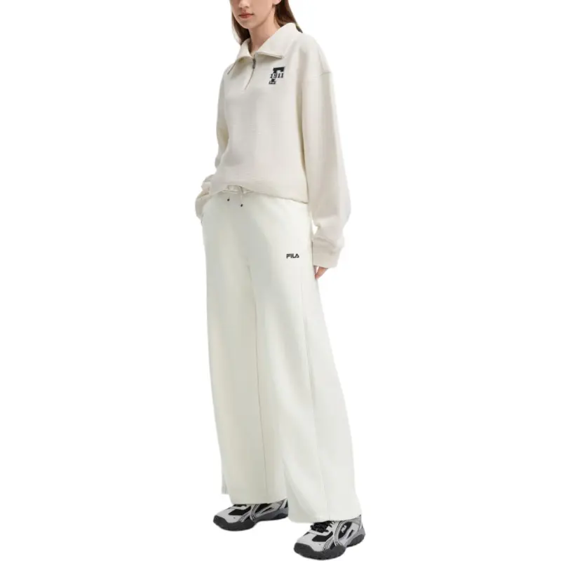 FILA ORIGINALE Knitted Sweatpants Women's Steam White-2