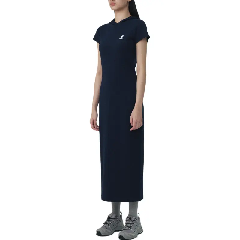 Rest&Recreation SS25 HOOD MAXI DRESS Short-Sleeved Dresses Women's NAVY/Marine Blue-2