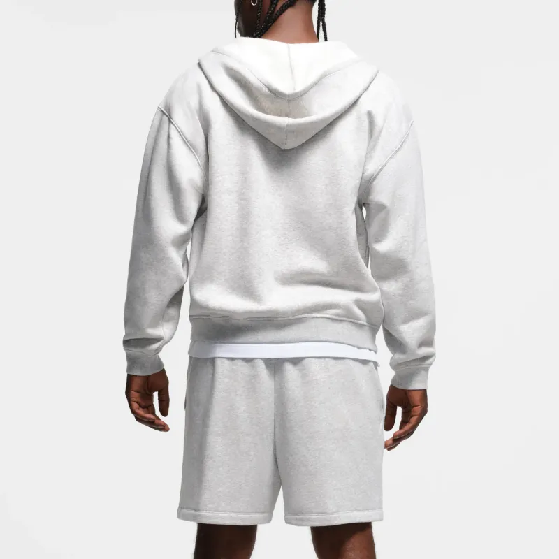 SKIMS FLEECE LOUNGE MENS RELAXED ZIP UP HOODIE Sweatshirt Men's Light Heather Grey-3